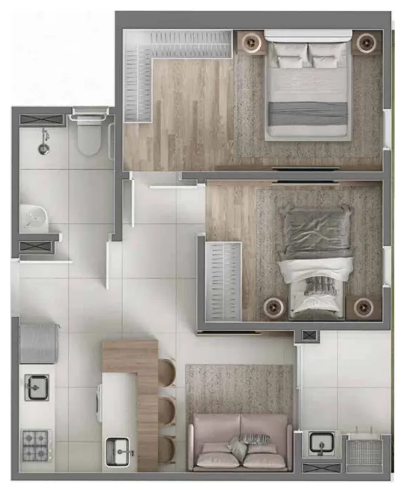 Gran Malltech – Apartamento Tipologia 2 · sem garden