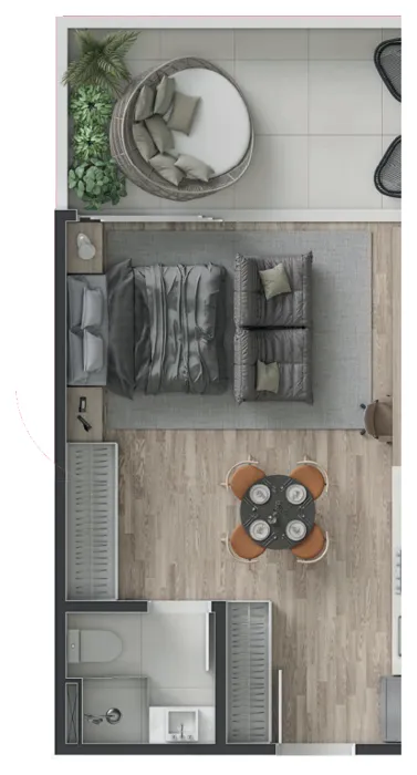 Gran Malltech – Studio Tipologia 3 · com varanda